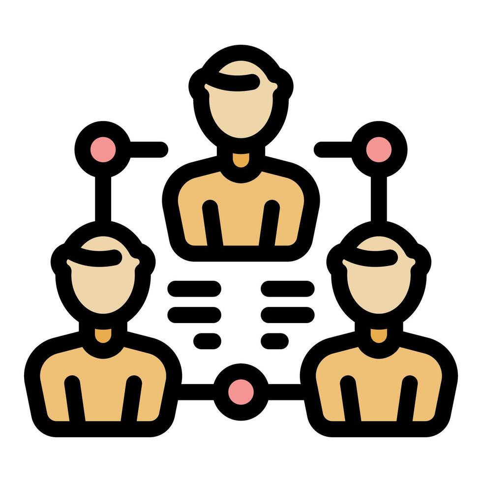 Coworkers communicating using social network platform icon vector