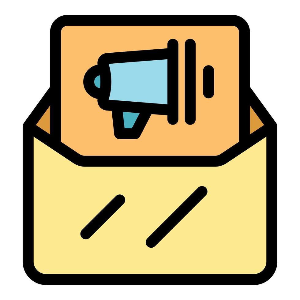 Newsletter sending marketing advertising campaign email message megaphone promotion vector