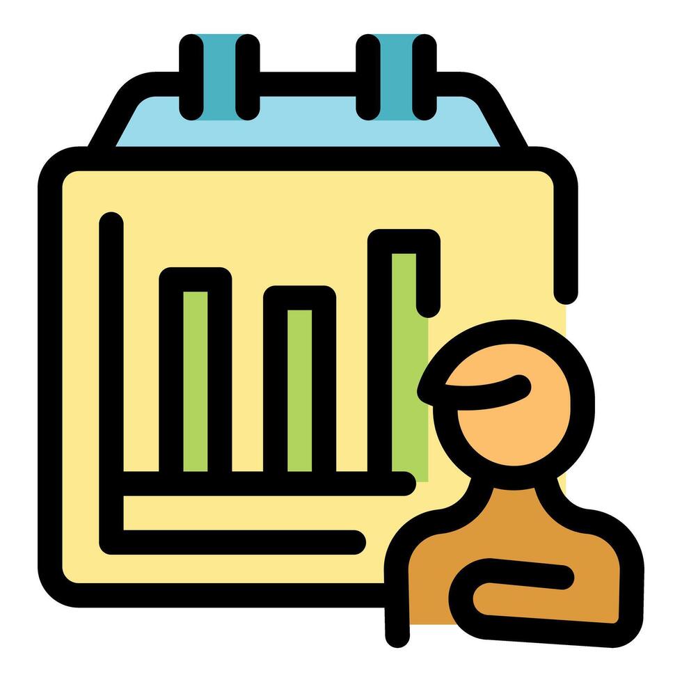 Businessman analyzing financial chart on flip chart, increasing business growth and success vector