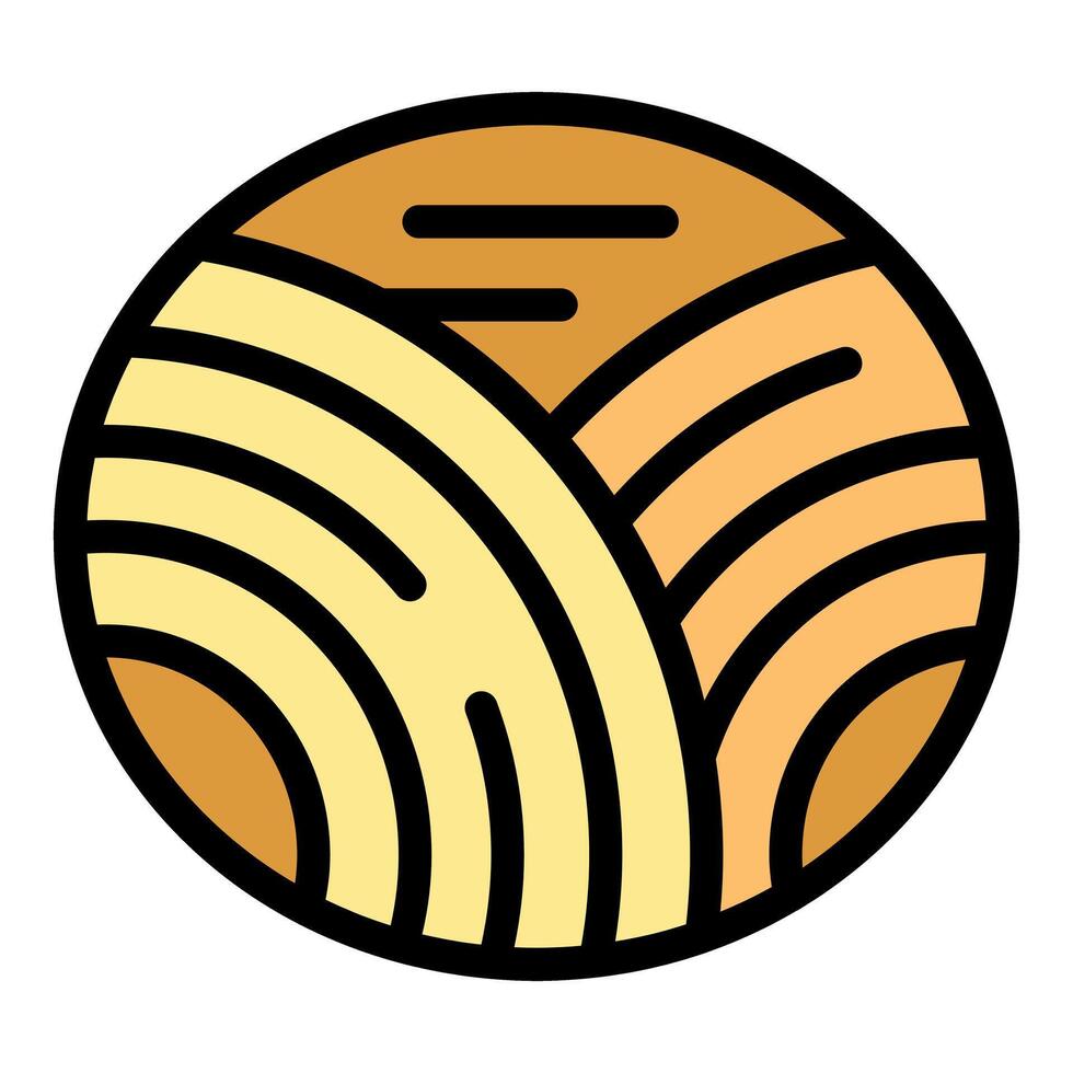 Round bread loaf with golden crust and soft inside vector