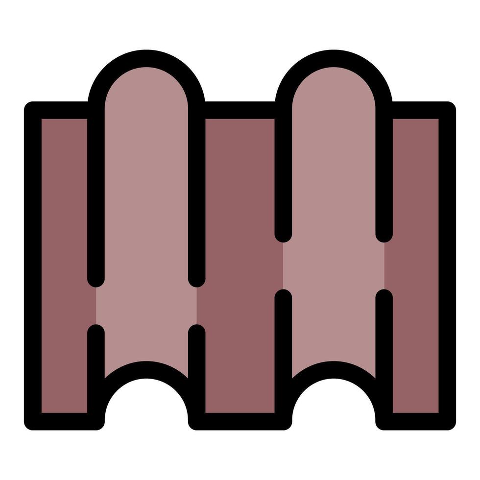 Brown corrugated metal sheet representing roofing material for construction vector