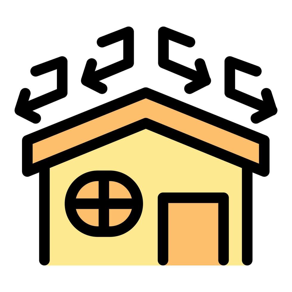 House ventilation ensuring constant air circulation for healthy indoor environment vector