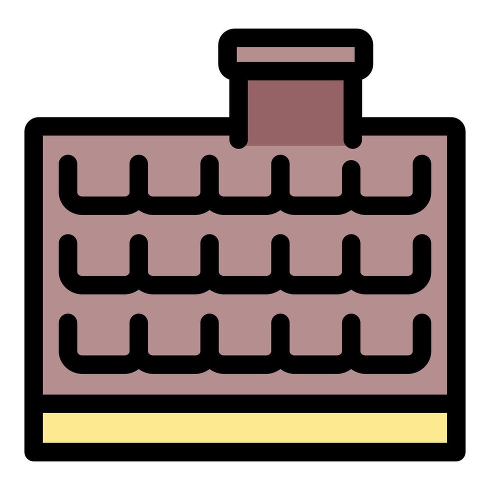 Building with tiled roof and chimney, a simple icon for architecture and construction vector
