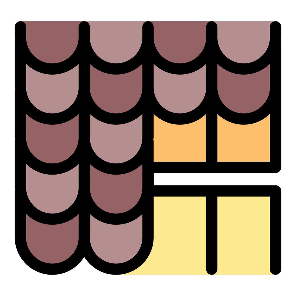 Roof tiles protecting house from rain and sun, providing shelter and security vector