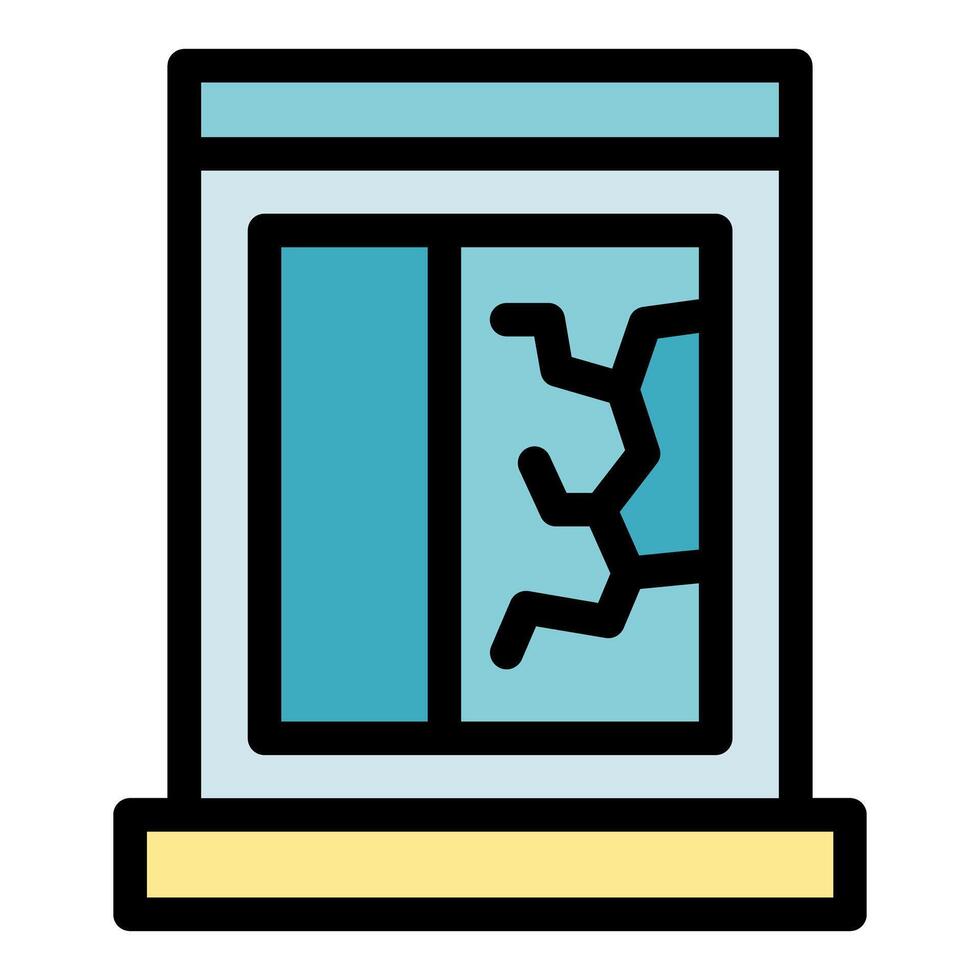 Broken glass window representing vandalism and insurance claim vector