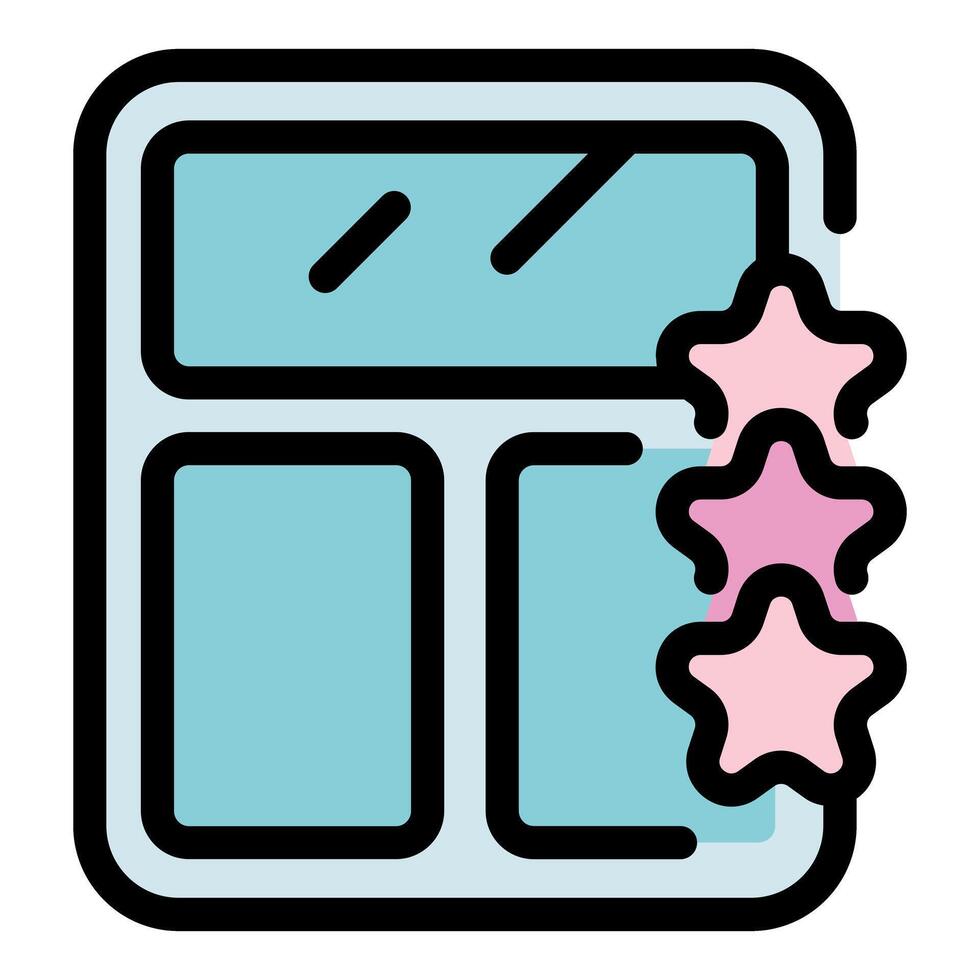 Window getting five star energy rating for efficiency and sustainability vector