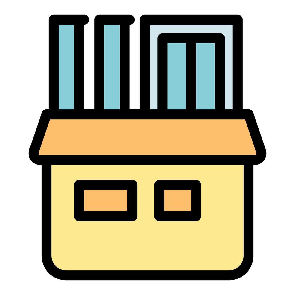 Archive box storing documents and files for safekeeping vector