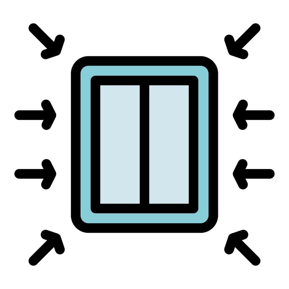 Pressure being exerted on window by multiple arrows, symbolizing external force or stress vector