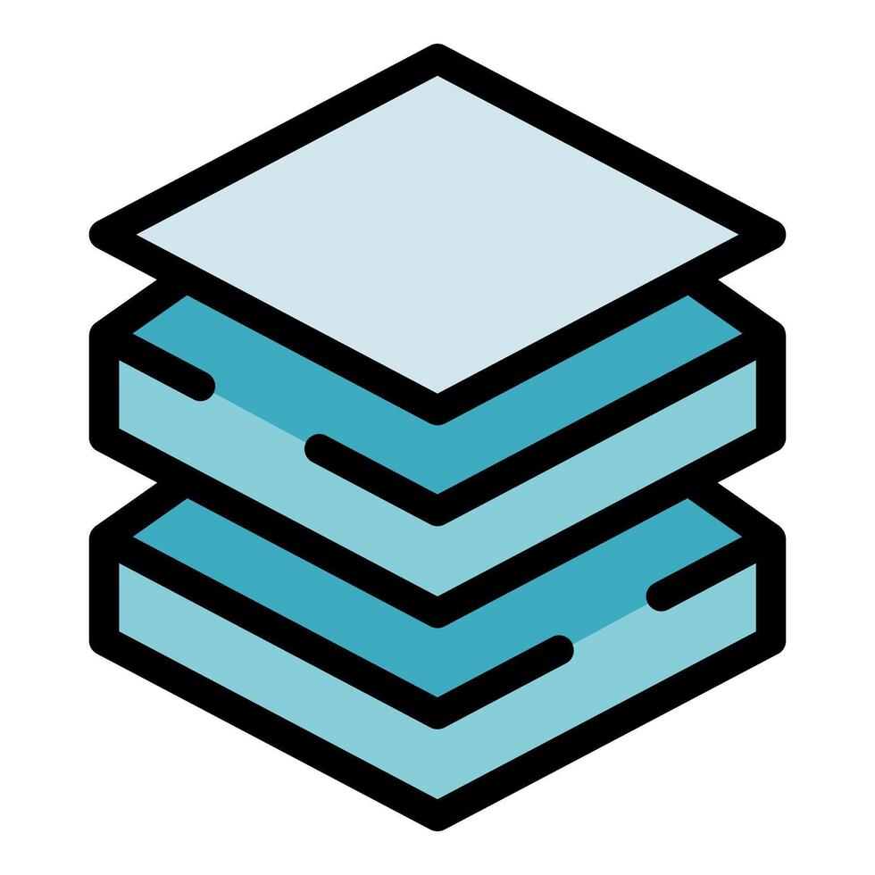 Layered structure representing data organization or hierarchy vector