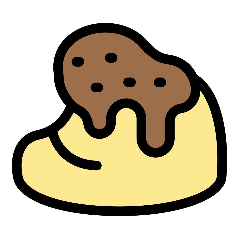 Delicious pudding with chocolate sauce dripping over it vector
