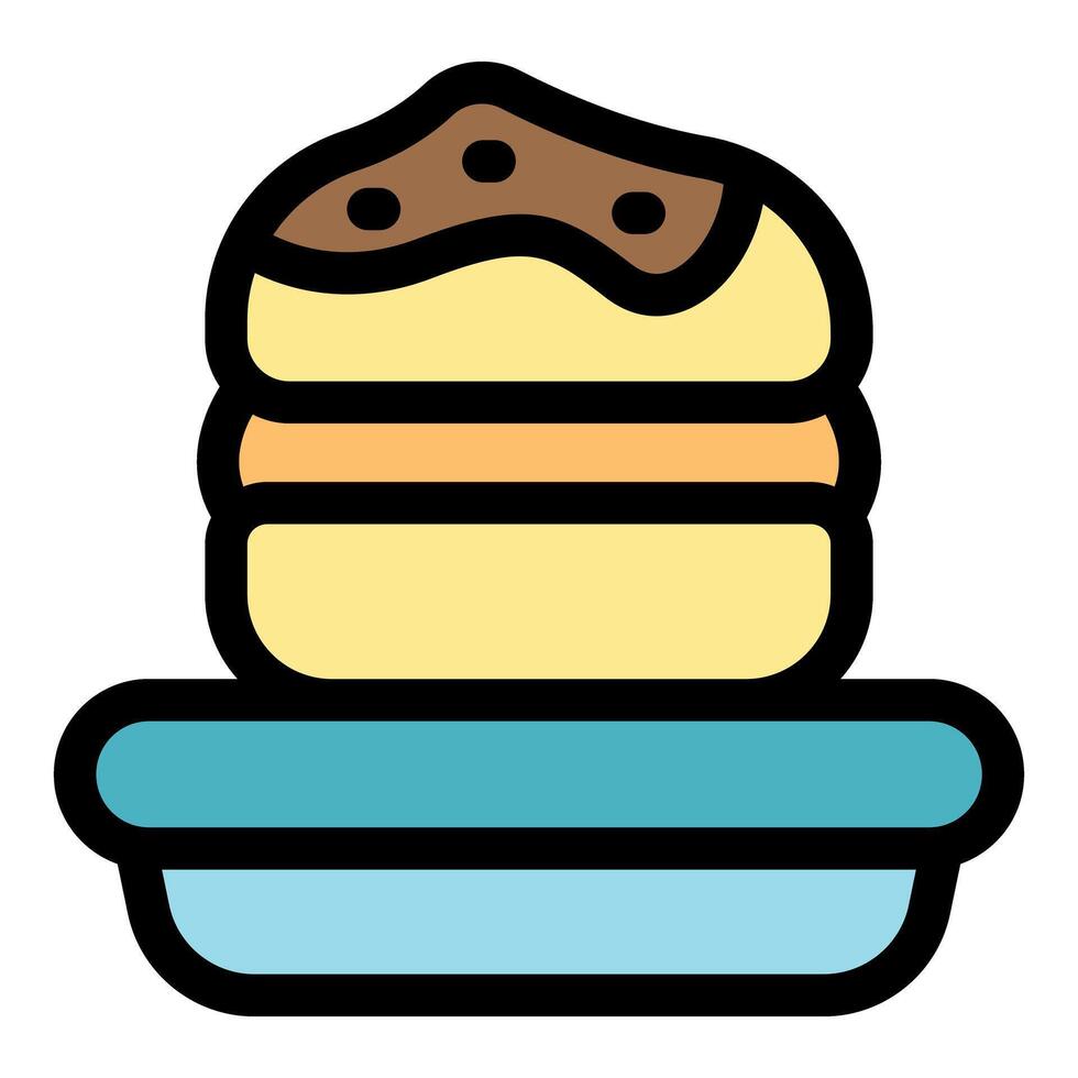 Delicious pancakes with chocolate chips on a plate, ready to be enjoyed vector