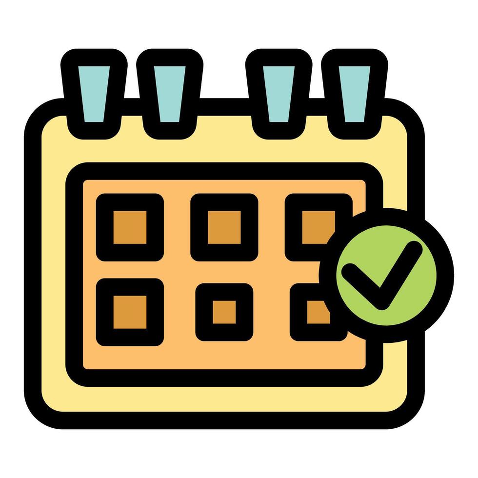 Calendar page with check mark showing scheduled event or appointment vector