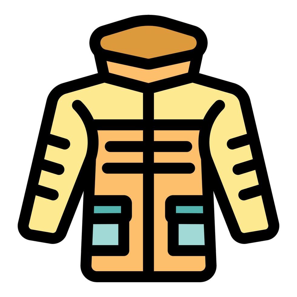 Warm winter jacket protecting from cold weather vector