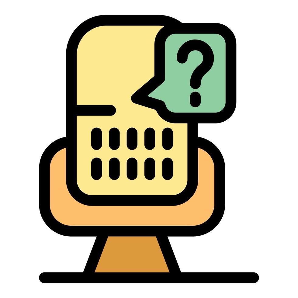 Phone showing question mark icon over armchair vector
