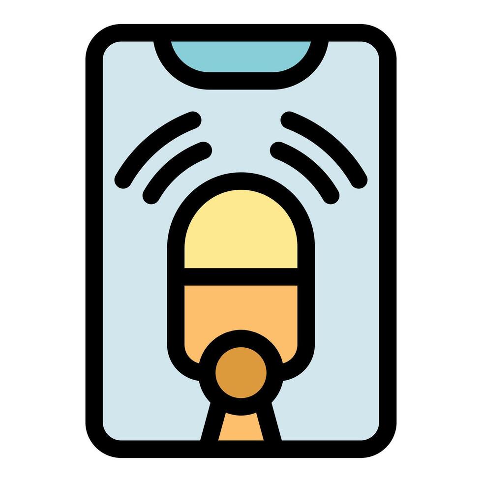 Smartphone recording audio message with microphone icon displayed vector