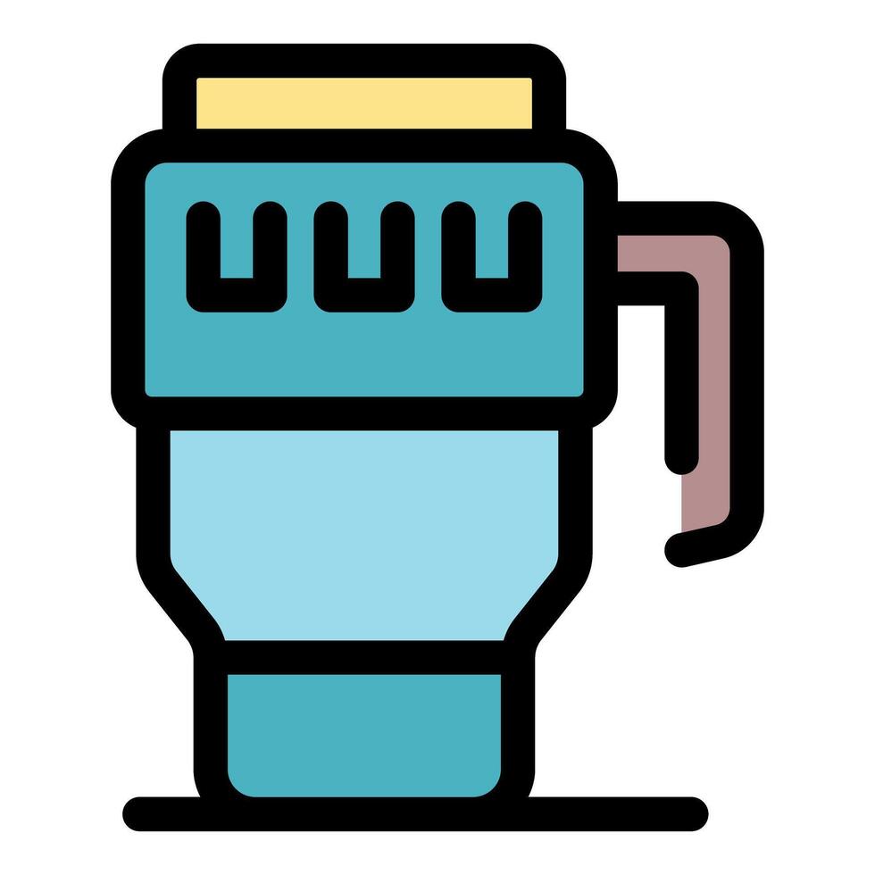 Smart thermo mug keeping coffee warm and connected to the web vector