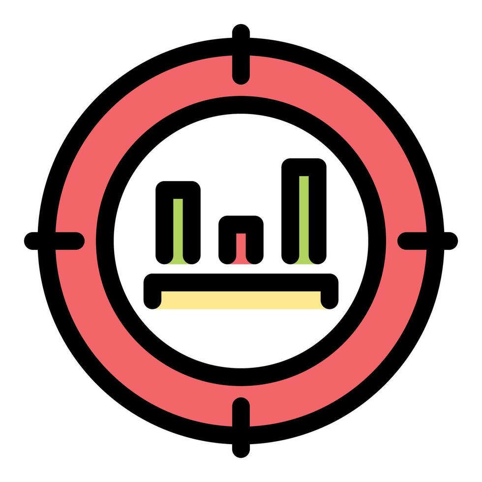 Targeting business graph representing financial achievement and success vector