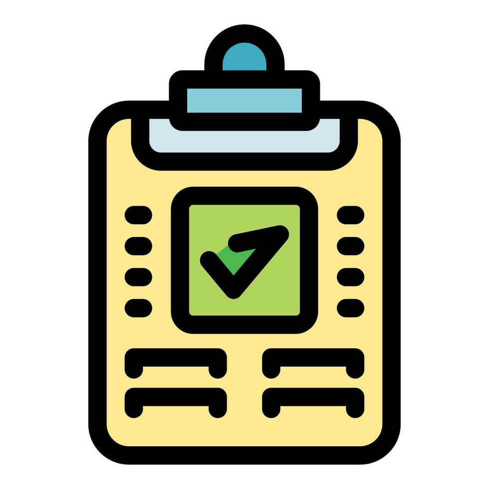 Clipboard with checkmark icon symbolizing task completion, project success, or goal achievement vector