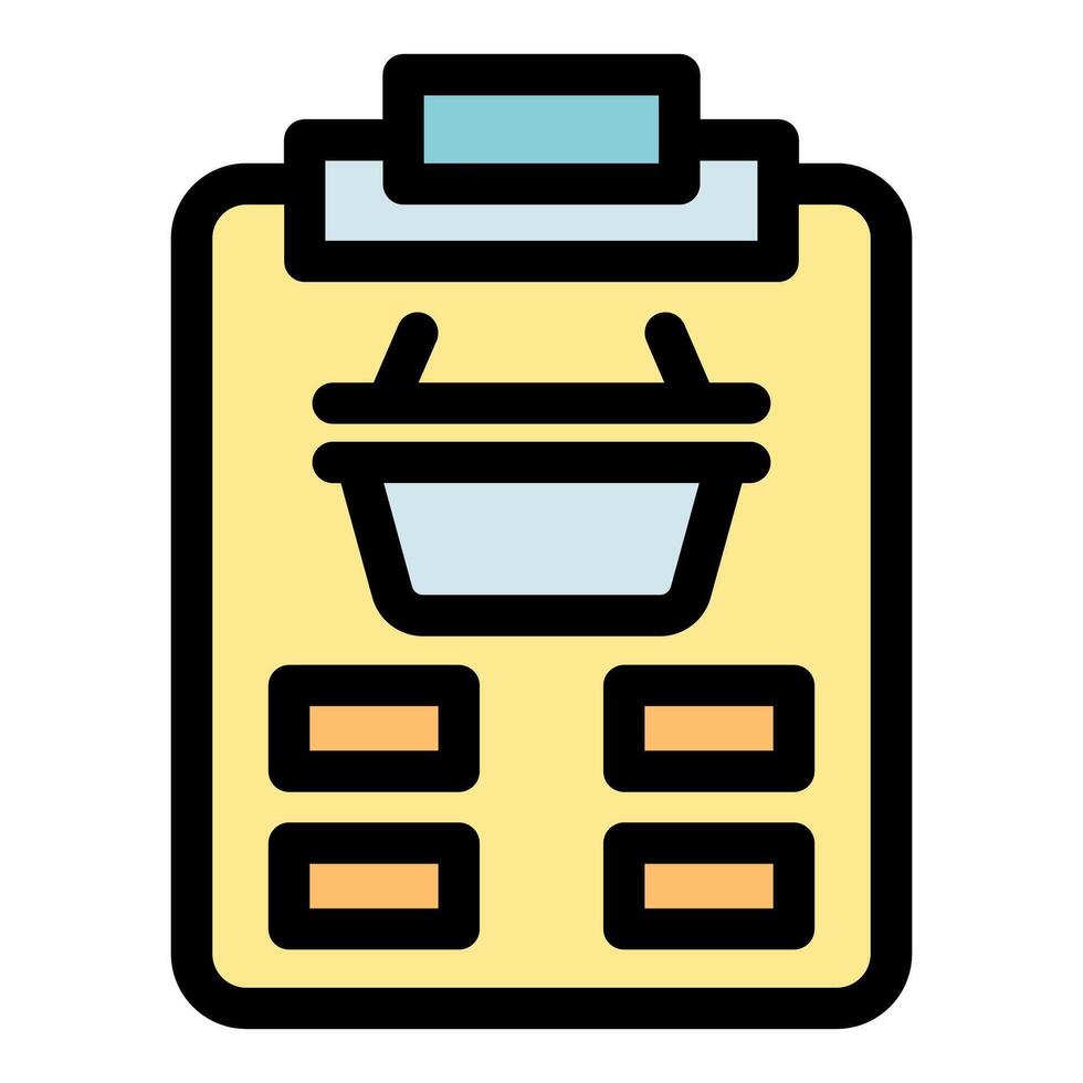 Clipboard showing online shopping cart and order details vector
