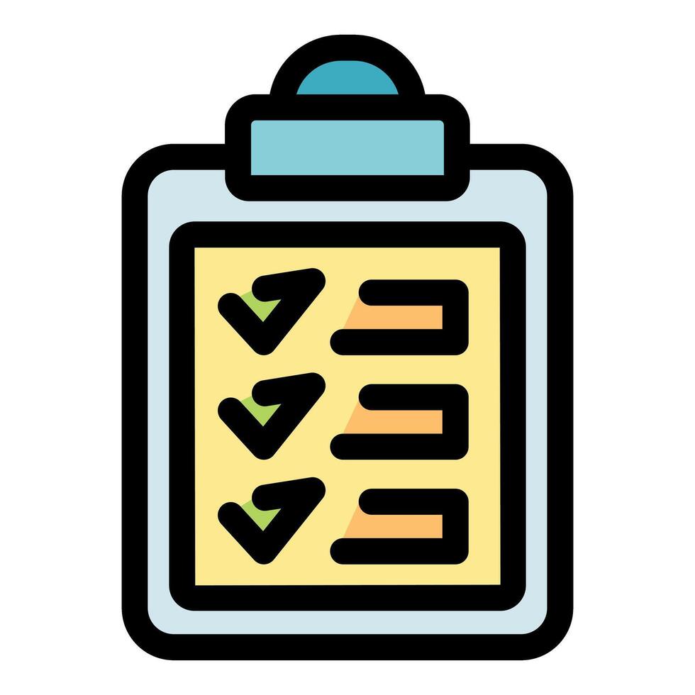 Clipboard showing completed checklist for efficient task management vector