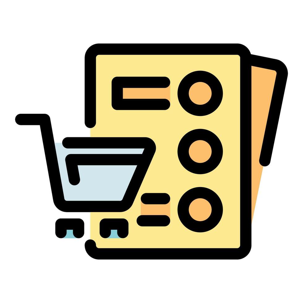 Shopping cart near online order representing e commerce vector