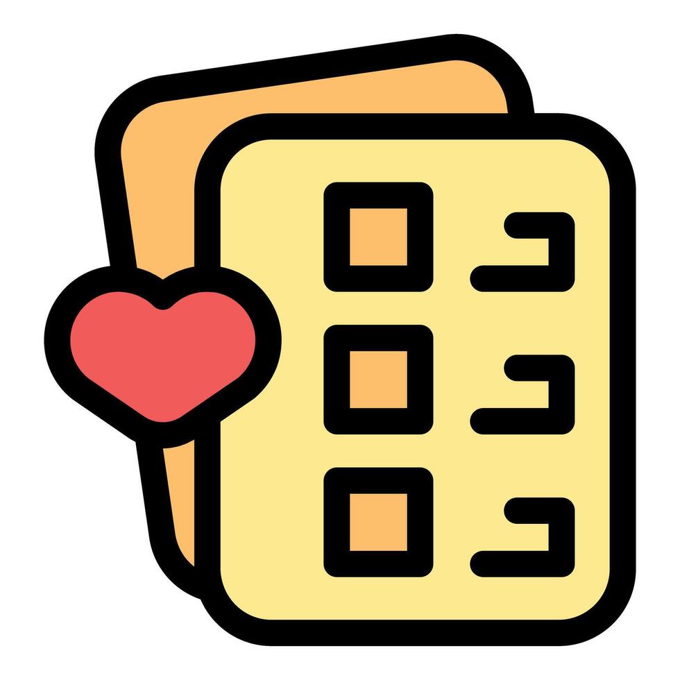 Favorite contact list with heart icon showing closest friends vector
