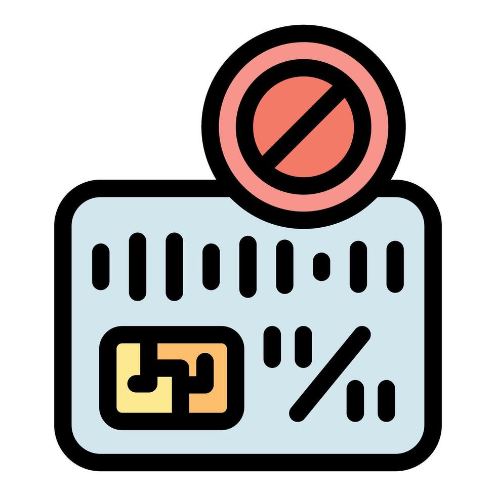 Blocked credit card representing declined payment or fraud prevention vector