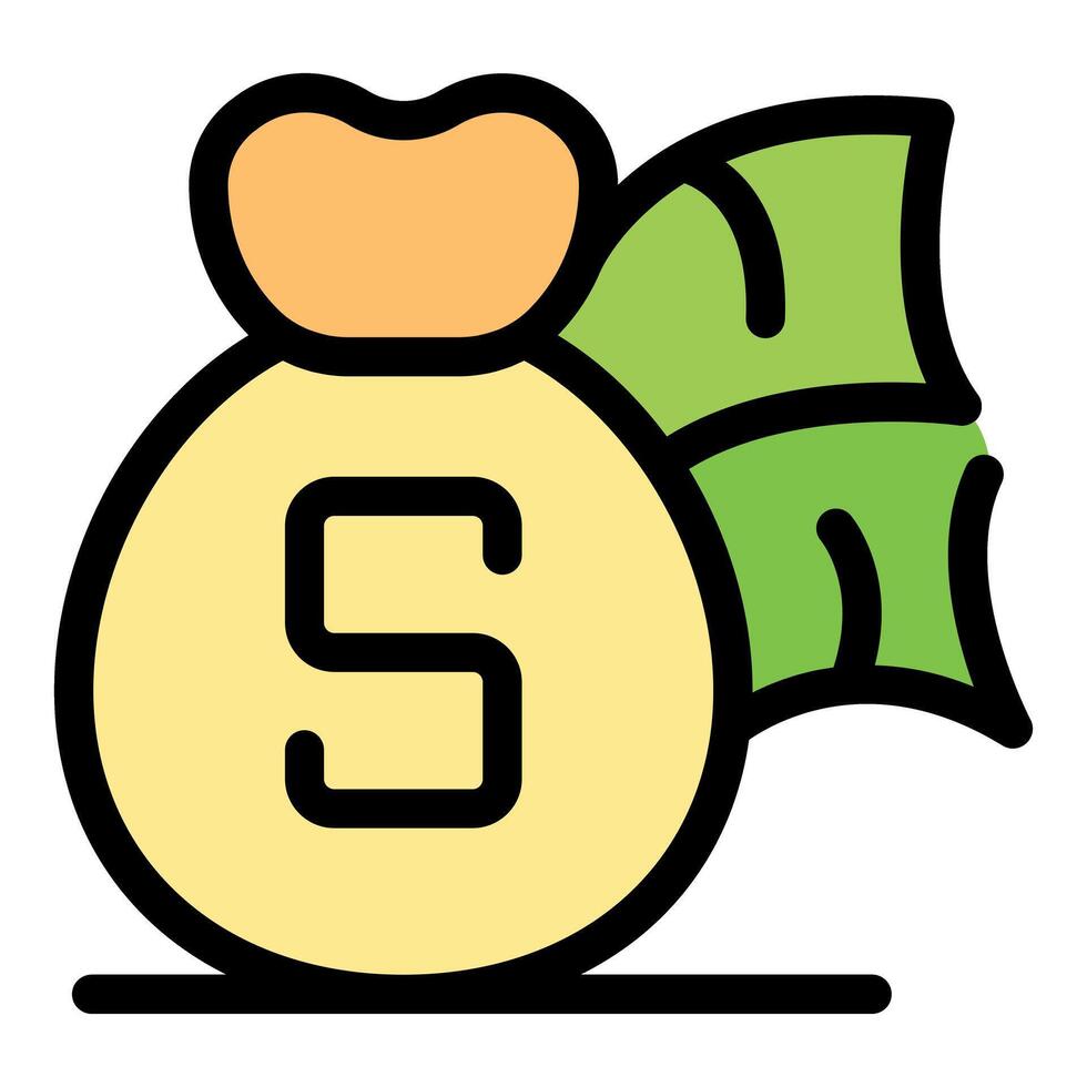 Money bag with dollar symbol and leaves representing savings and investment growth vector