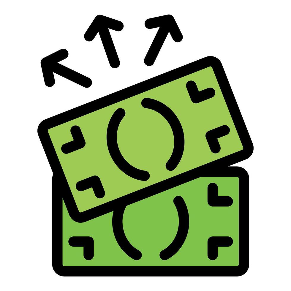 Money transferring increasing wealth and finance growth vector