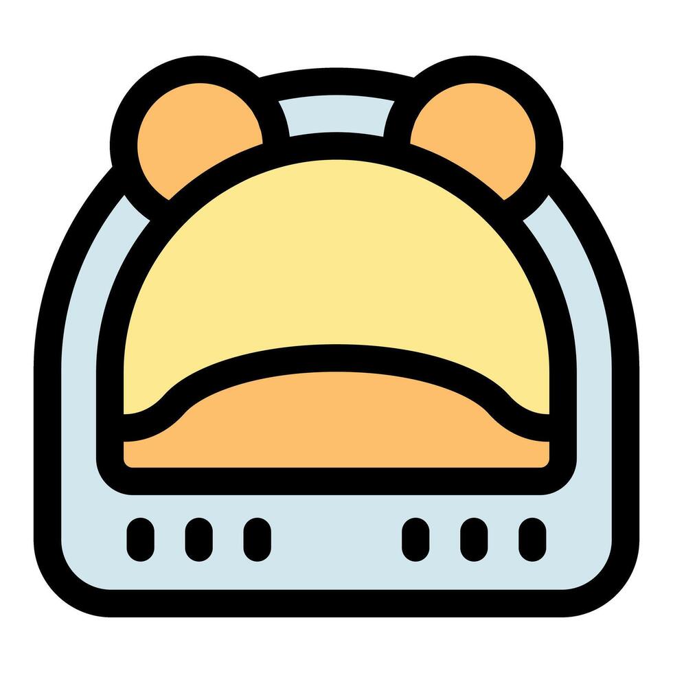 Smart pet feeder with bear ears design distributing food vector