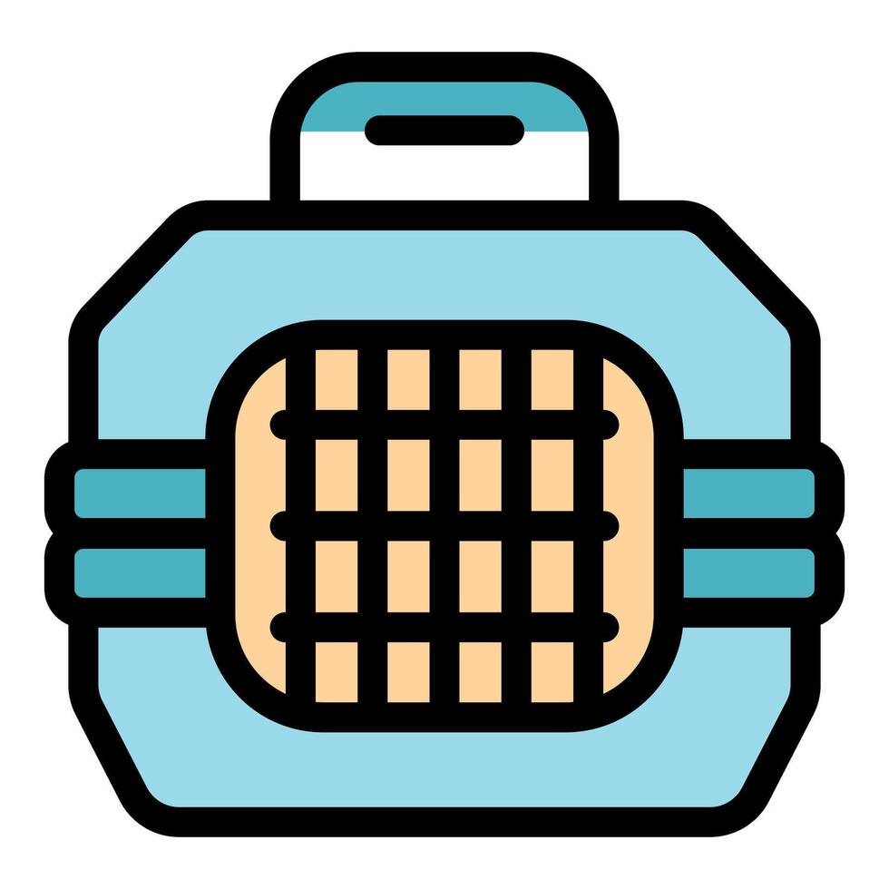 Light blue pet carrier protecting small animals during trips vector