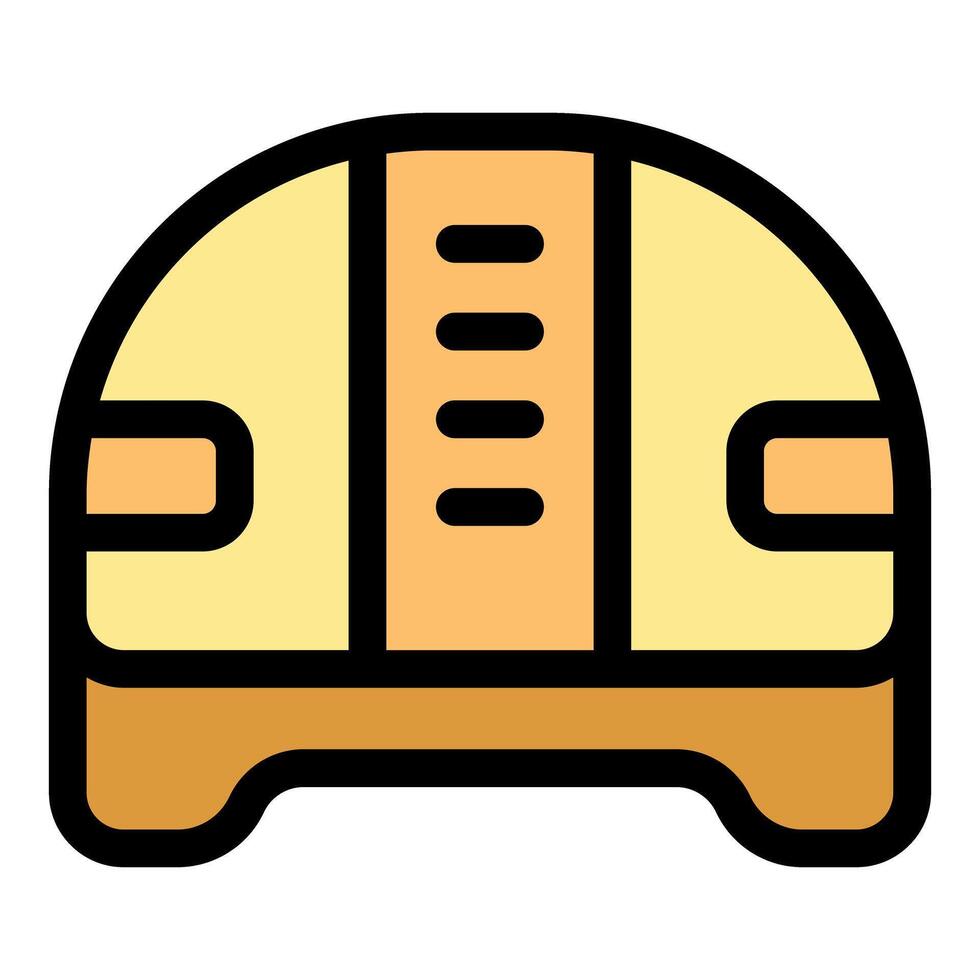 Yellow hard hat protecting head from falling objects ensuring workplace safety vector