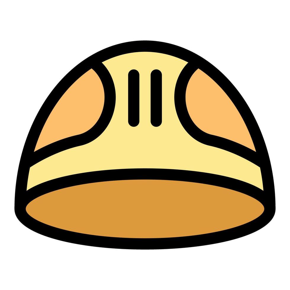 Yellow construction helmet protecting head from falling objects vector