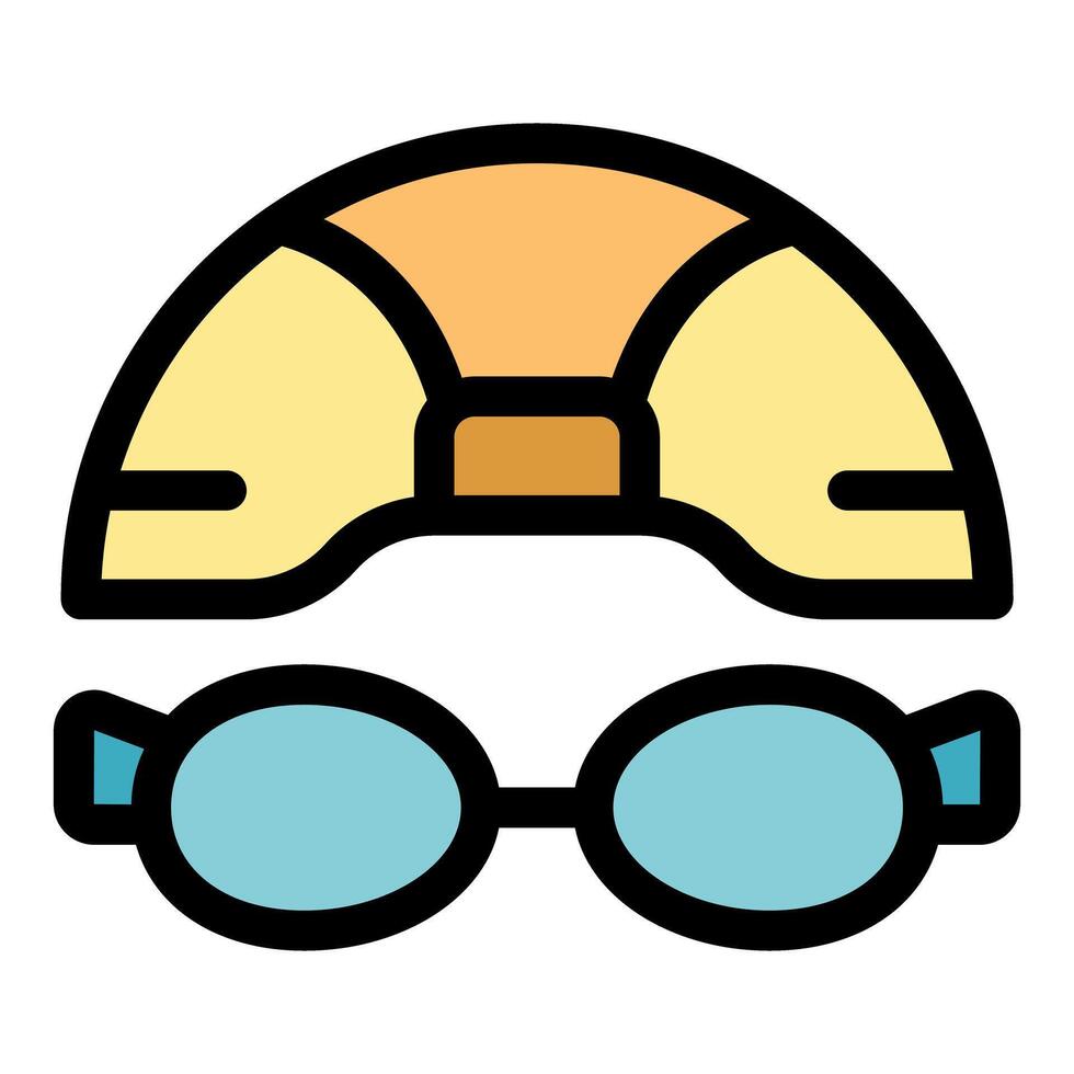 Swimmer equipment icon representing swimming cap and goggles vector