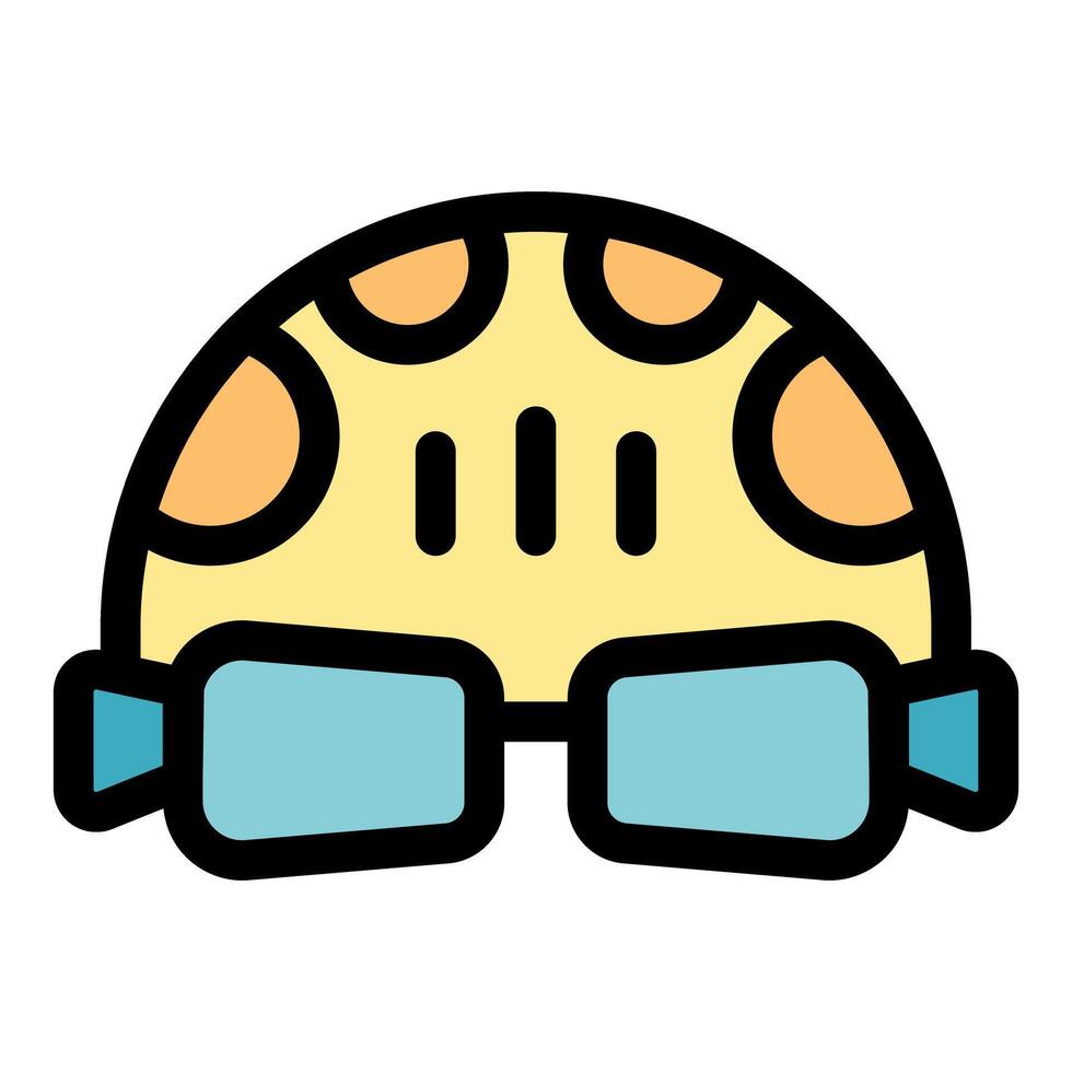 Protective helmet and goggles ensuring workplace safety vector