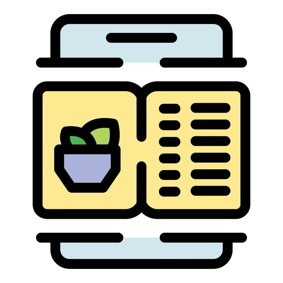Online menu for vegan and vegetarian food ordering on smartphone vector