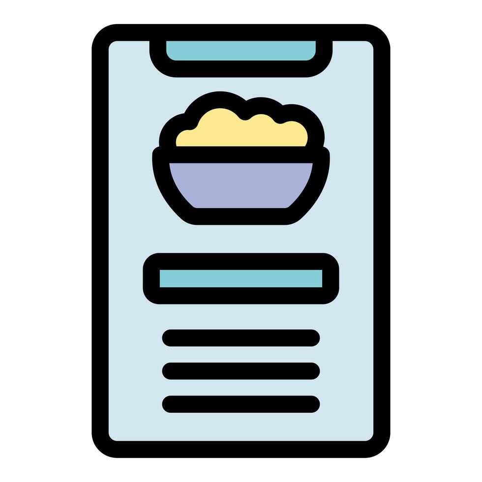 Online food delivery app showing meal description on smartphone vector