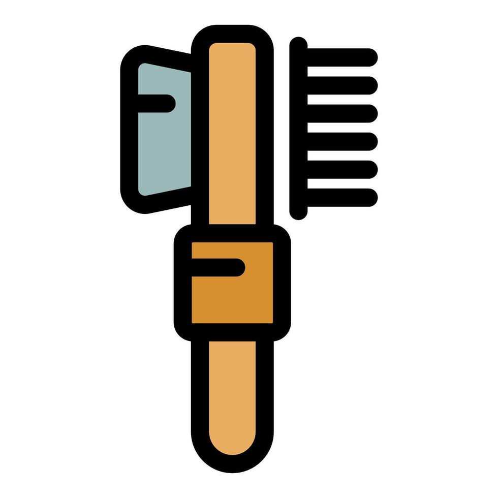 Cleaning brush combining soft bristles and pumice stone for effective scrubbing vector