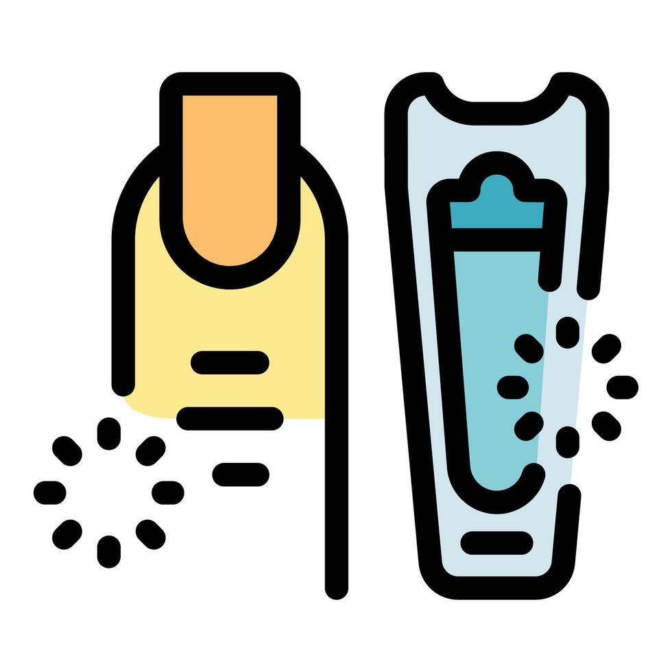 Beautician applying nail polish using uv lamp for drying and curing manicure vector