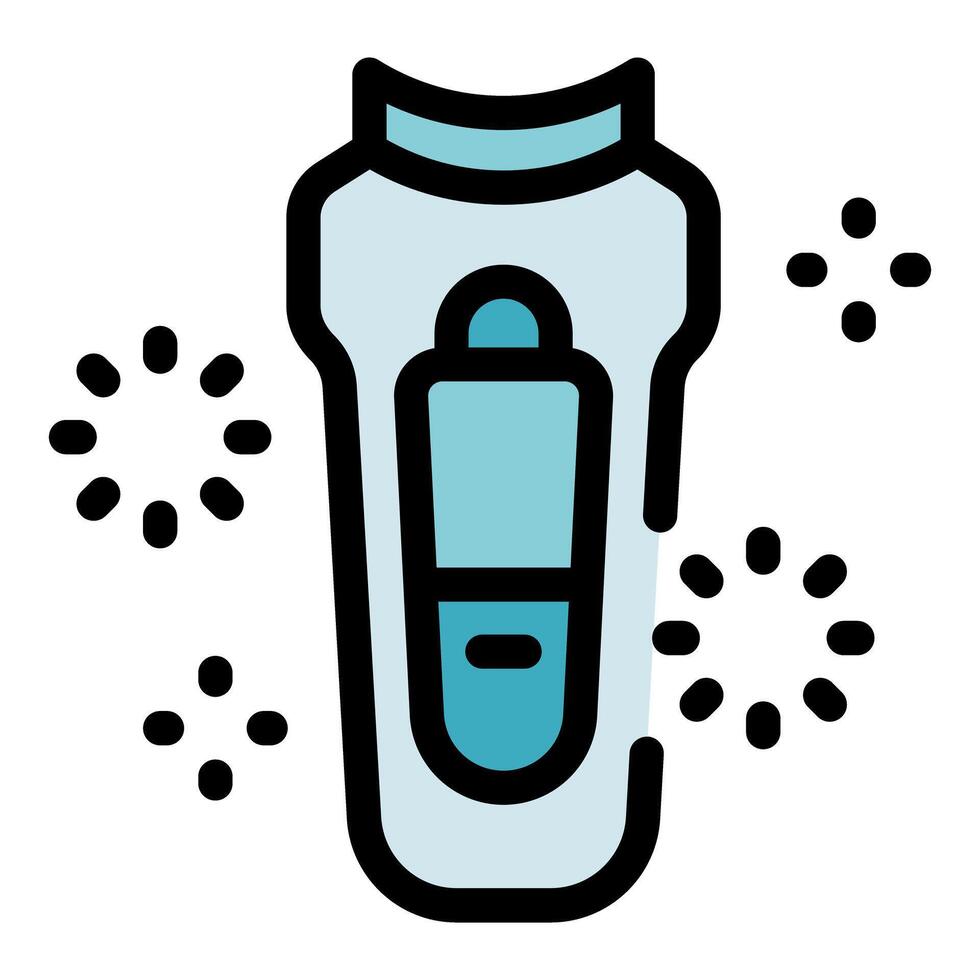 Electric shaver cleaning with sparkling effect icon vector