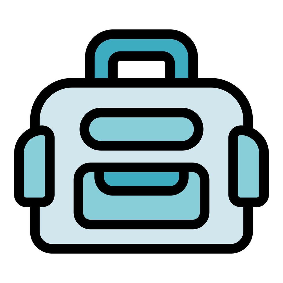 Modern laptop bag protecting portable computer during travel vector