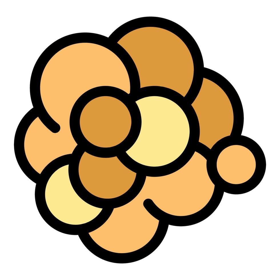 Abstract golden bubbles forming an intricate cluster design vector