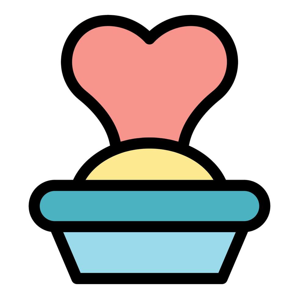Heart shaped muffin representing love and affection in baking vector