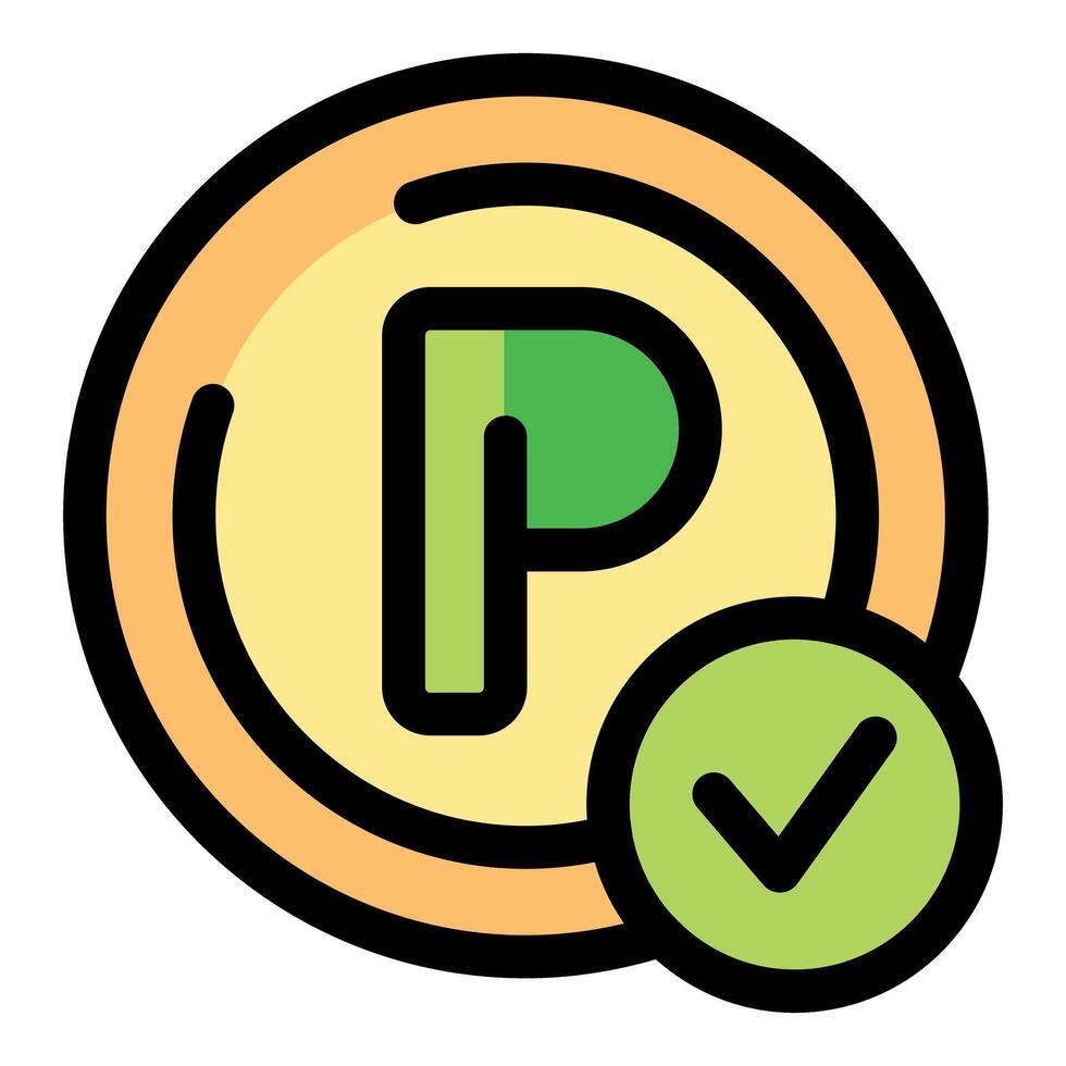 Parking allowed symbol showing available parking area vector
