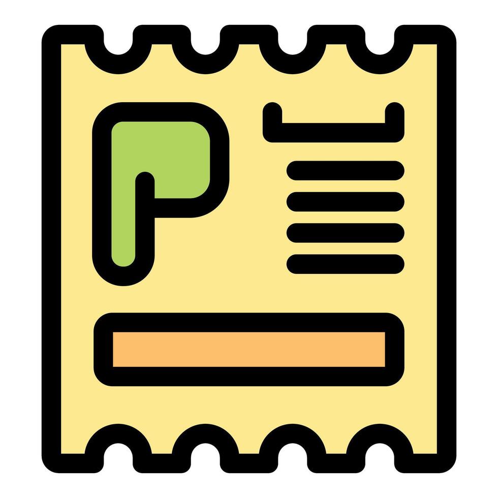 Parking ticket representing payment for vehicle parking violation vector