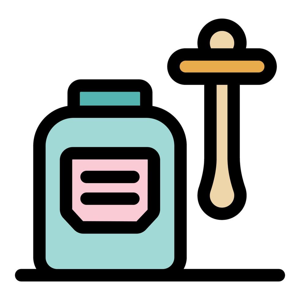 Cosmetic cream jar with spatula, embodying beauty and skincare routine vector