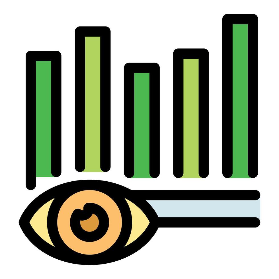 Observing growing statistics with attentive eye, market analysis concept vector