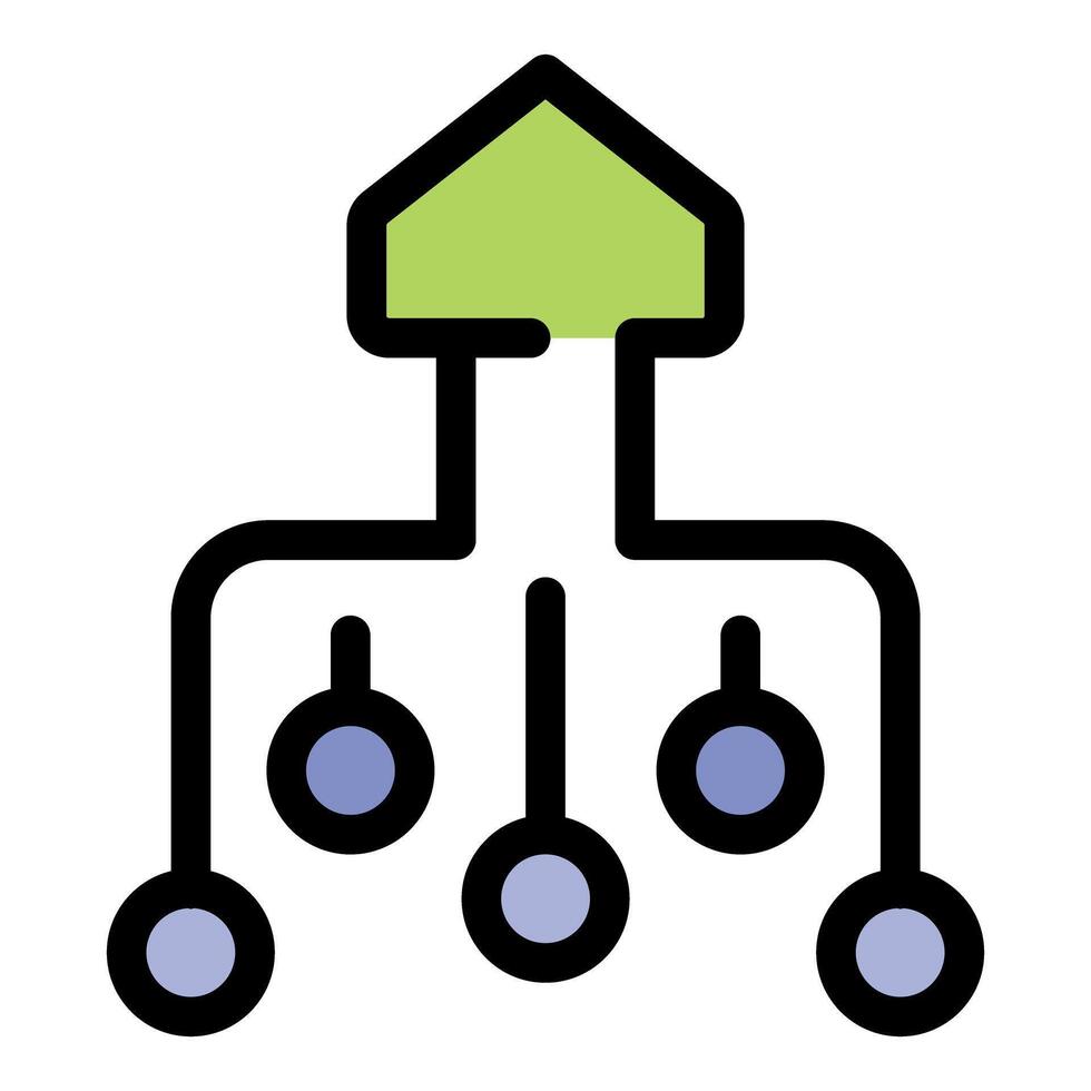 Decentralized network expanding with multiple nodes connecting to central hub vector