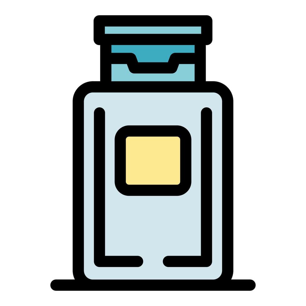 Cosmetic cream bottle with blank label is standing on surface vector