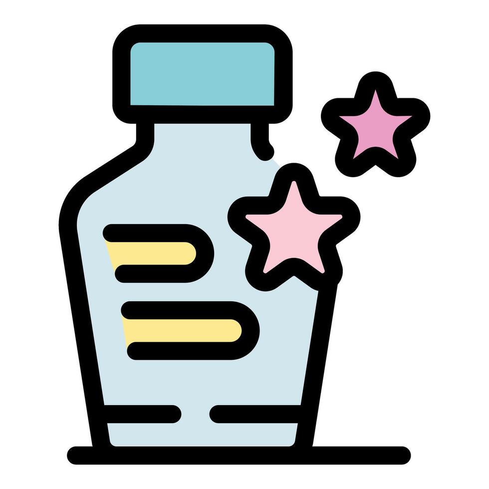 Magic potion bottle with shining stars, a fantastic elixir for gaming or fantasy concepts vector